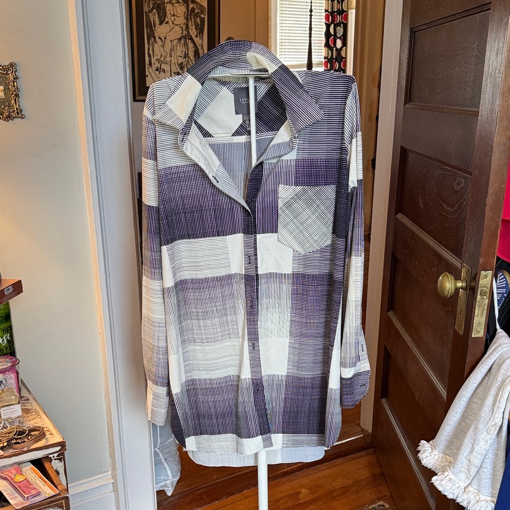 Lysse Black and Cream Schiffer Tunic- worn 2-3x. 168 retail‎
